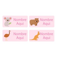 Aussie Animals Rectangle Name Labels - Spanish