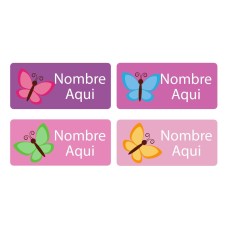 Butterfly Rectangle Name Labels - Spanish