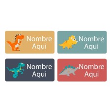 Dinosaurs Rectangle Name Labels - Spanish