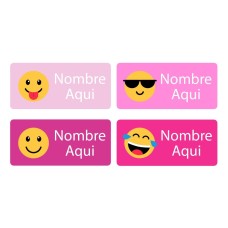 Emoji Rectangle Name Labels - Spanish