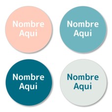 Coral Shoe Dot Labels - Spanish