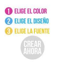Create Your Own Round Name Label - Spanish
