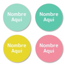 Pastels Shoe Dot Labels - Spanish