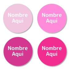 Pinks Shoe Dot Labels - Spanish
