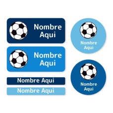 Paquete de etiquetas con nombres surtidas  de balón de fútbol - ES