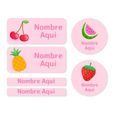 Paquete de etiquetas con nombres surtidas  de frutas - ES