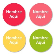 Tropical Shoe Dot Labels - Spanish