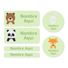 Paquete de etiquetas con nombres surtidas  de animales del bosque - ES