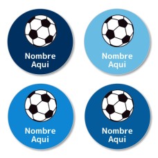 ES - Soccer Ball Round Name Label