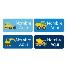Little Digger Rectangle Name Labels - Spanish