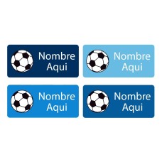 Soccer Ball Rectangle Name Labels - Spanish